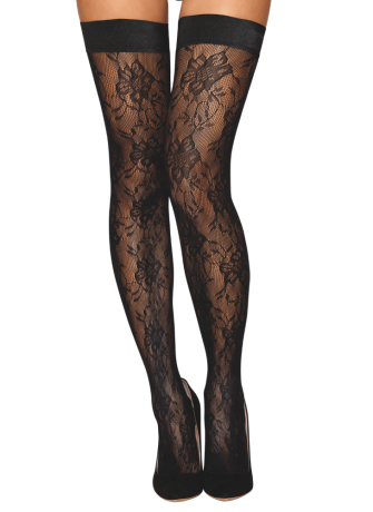 Bas autofixant fantaisie noir - DG0543BLK